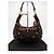 Gucci Borsa Hobo Bamboo Horsebit Monogramma GG Marrone Nero D'oro - vista 2