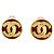 Orecchini Chanel CC Logo Gripoix Rossi Rosso D'oro