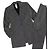 Céline Celine Conjunto de Blazer e Calças com Risca de Giz Preto Cinza - vista 6