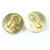 Hermès Gold Tone Leather Diamond Motif Clip-On Earrings Golden  - view 2