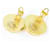 Hermès Gold Tone Leather Diamond Motif Clip-On Earrings Golden  - view 3