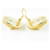 Hermès Gold Tone Leather Diamond Motif Clip-On Earrings Golden  - view 4