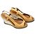 Chanel Sandali zeppa in pelle tan Marrone