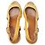 Chanel Sandali zeppa in pelle tan Marrone - vista 3