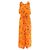 Céline Celine Mono de seda estampado floral naranja Rosa Verde