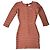 Abito Balmain rosa aderente a righe tagliate