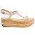 Stuart Weitzman Sandali con zeppa in pelle beige e perle - vista 2