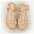 Stuart Weitzman Sandali con zeppa in pelle beige e perle - vista 4