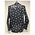 Camicia Acne Studios stampa floreale nera in poliestere Nero Blu - vista 2