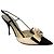 Casadei Escarpins Slingback Bicolores em Cetim com Laço e Joia Preto Branco