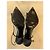 Casadei Escarpins Slingback Bicolores em Cetim com Laço e Joia Preto Branco - vista 4