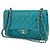 Chanel Classic Flap Jumbo in Pelle Vernice Blu Petrolio Turchese