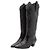 By Far Botas Cowboy Melvin Piel Efecto Croco Negro