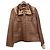 Armand Ventilo braune Lederjacke mit Fransen und geometrischem Muster Mehrfarben