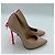 Casadei Blade Pumps aus beigem Leder mit rosa Absatz Pink - Ansicht 3