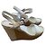 Prada Sandali zeppa in pelle bianca Bianco