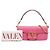 Borsa Valentino in pelle di vitello rosa Medium VLogo Loco - vista 7