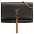 Borsa a tracolla Kate con nappa in pelle di vitello liscia nera di medie dimensioni con monogramma classico Saint Laurent