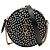 Saint Laurent Black Chevron Calfskin Polka Dot Round Vinyle Camera Bag Schwarz