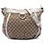 Sac bandoulière Gucci Abbey en toile GG beige avec anneau en D