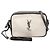 Borsa a tracolla Lou Monogram in tela bianca Saint Laurent Bianco
