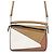 Borsa a mano mini in pelle Loewe Puzzle Bag Marrone Bianco Beige