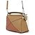 Borsa a mano mini in pelle Loewe Puzzle Bag Marrone Bianco Beige - vista 2