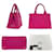 Borsa Tote Prada Canapa Rosa  - vista 3