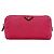 Pochette de lona rosa con placa Prada