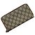 Portafoglio lungo rotondo beige e marrone Gucci