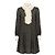 Céline Abito in Seta Floreale con Collo a Volant Nero Bianco
