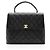 Gabrielle Chanel Vintage Caviar Leather Kelly Top Handle Nero