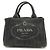 Prada Denim Canapa Tote Bag Schwarz