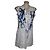 Vestido corto de algodón Alexander McQueen MCQ blanco y azul