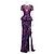 Autre Marque Marchesa Notte Florales Besticktes Peplum-Abendkleid Pink Bordeaux Lila
