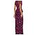 Autre Marque Marchesa Notte Florales Besticktes Peplum-Abendkleid Pink Bordeaux Lila - Ansicht 6