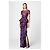 Autre Marque Marchesa Notte Florales Besticktes Peplum-Abendkleid Pink Bordeaux Lila - Ansicht 7