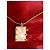 Autre Marque Collar de doble capa dorado con colgante rectangular de nácar Blanco - vista 3