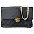 Borsa a tracolla in raso nero Chanel