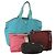Borsa a Spalla PRADA Nylon 4 Set Rosso Rosa Azzurro chiaro Auth 181808 Blu chiaro