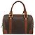 Céline Borsa Boston CELINE Macadam Canvas PVC Pelle Marrone Oro Auth BA13029 D'oro - vista 2