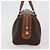 Céline Borsa Boston CELINE Macadam Canvas PVC Pelle Marrone Oro Auth BA13029 D'oro - vista 3