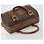 Céline Borsa Boston CELINE Macadam Canvas PVC Pelle Marrone Oro Auth BA13029 D'oro - vista 6