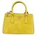 Borsa PRADA Galleria in pelle vernice 2way Yellow Gold Auth 181712 D'oro Giallo - vista 13
