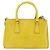 Borsa PRADA Galleria in pelle vernice 2way Yellow Gold Auth 181712 D'oro Giallo - vista 2