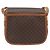 Céline Borsa a Spalla CELINE Macadam Canvas PVC Pelle Marrone Oro Auth 181854 D'oro - vista 2