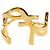 Bracciale SAINT LAURENT Cassandra metallo Gold Auth yk20367M D'oro - vista 3
