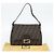 FENDI Zucca Canvas Mamma Baguette Borsa a Spalla Nero Marrone Auth 181898V - vista 12