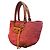 Borsa a mano Balenciaga in rafia rosa e pelle marrone - vista 2