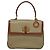 Céline Celine Vintage Convertible Top Handle Macadam Coated Canvas Medium Beige